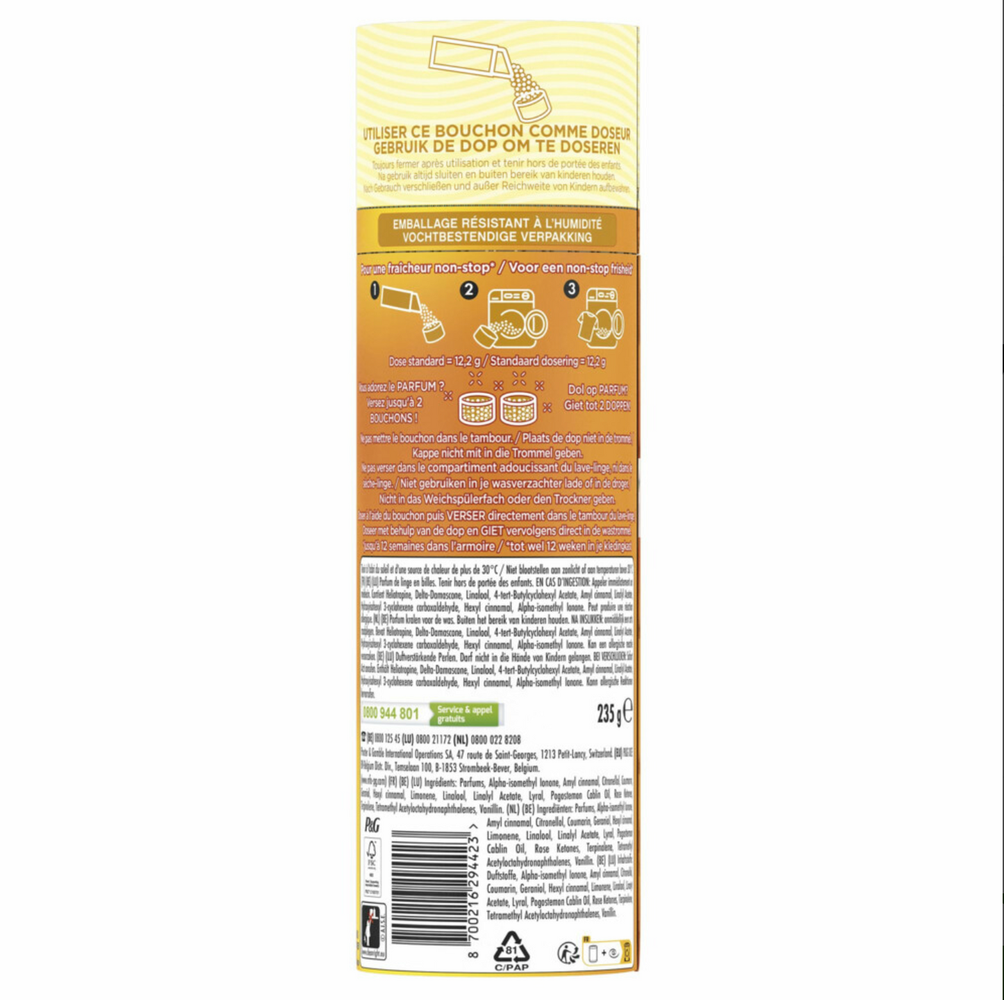 Lenor In-Wash Geurbooster Gouden Orchidee 19 wasbeurten 235 gr