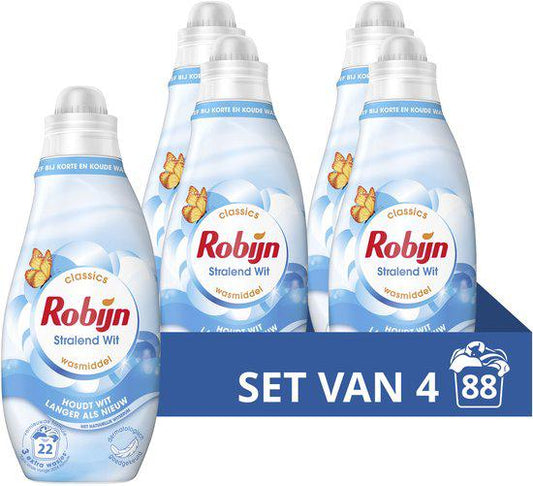 Robijn Stralend Wit Wasmiddel 4x22 Wasbeurten