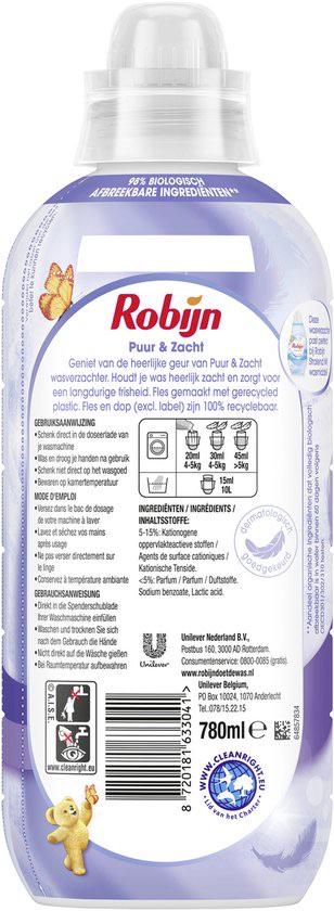Robijn Wasverzachter Puur & Zacht 4x39 Wasbeurten.
