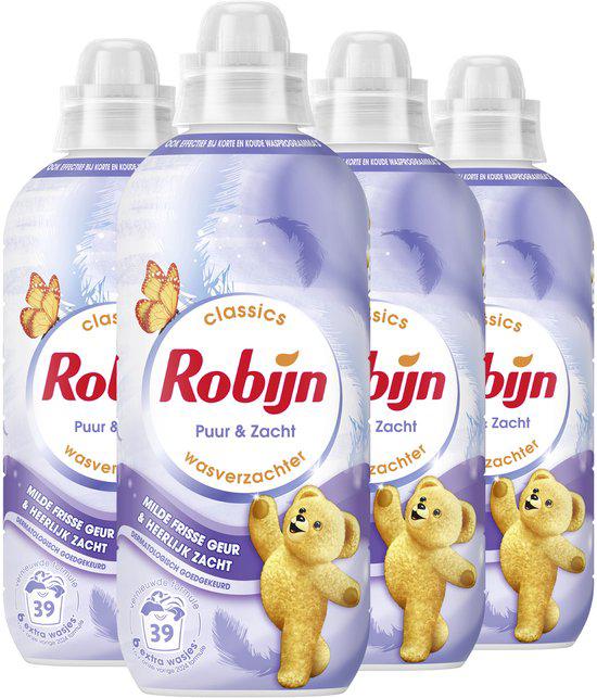 Robijn Wasverzachter Puur & Zacht 4x39 Wasbeurten.